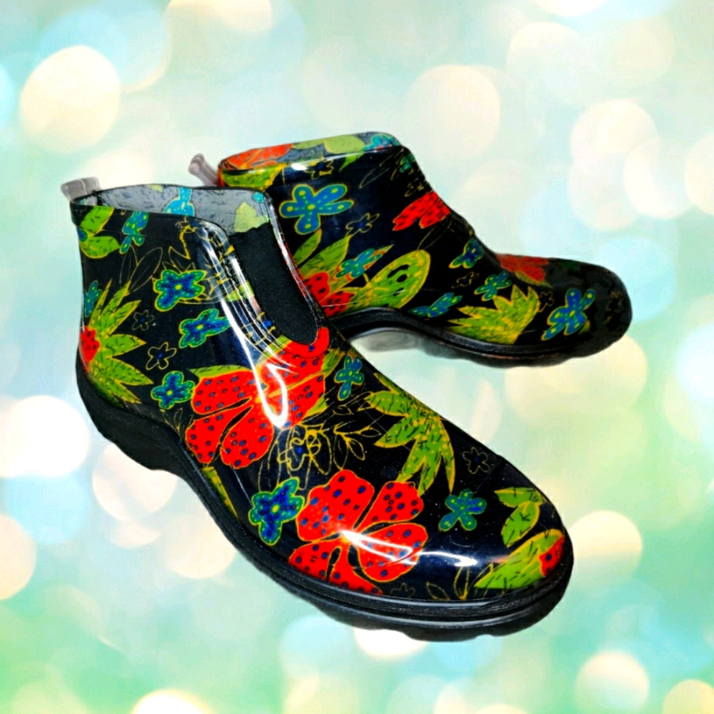 Sloggers Rain Garden Ankle Boots Midsummer Black